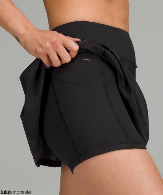 Lululemon Damen DELULU384 | Pace Rival Mittelhoher Rock Schwarz